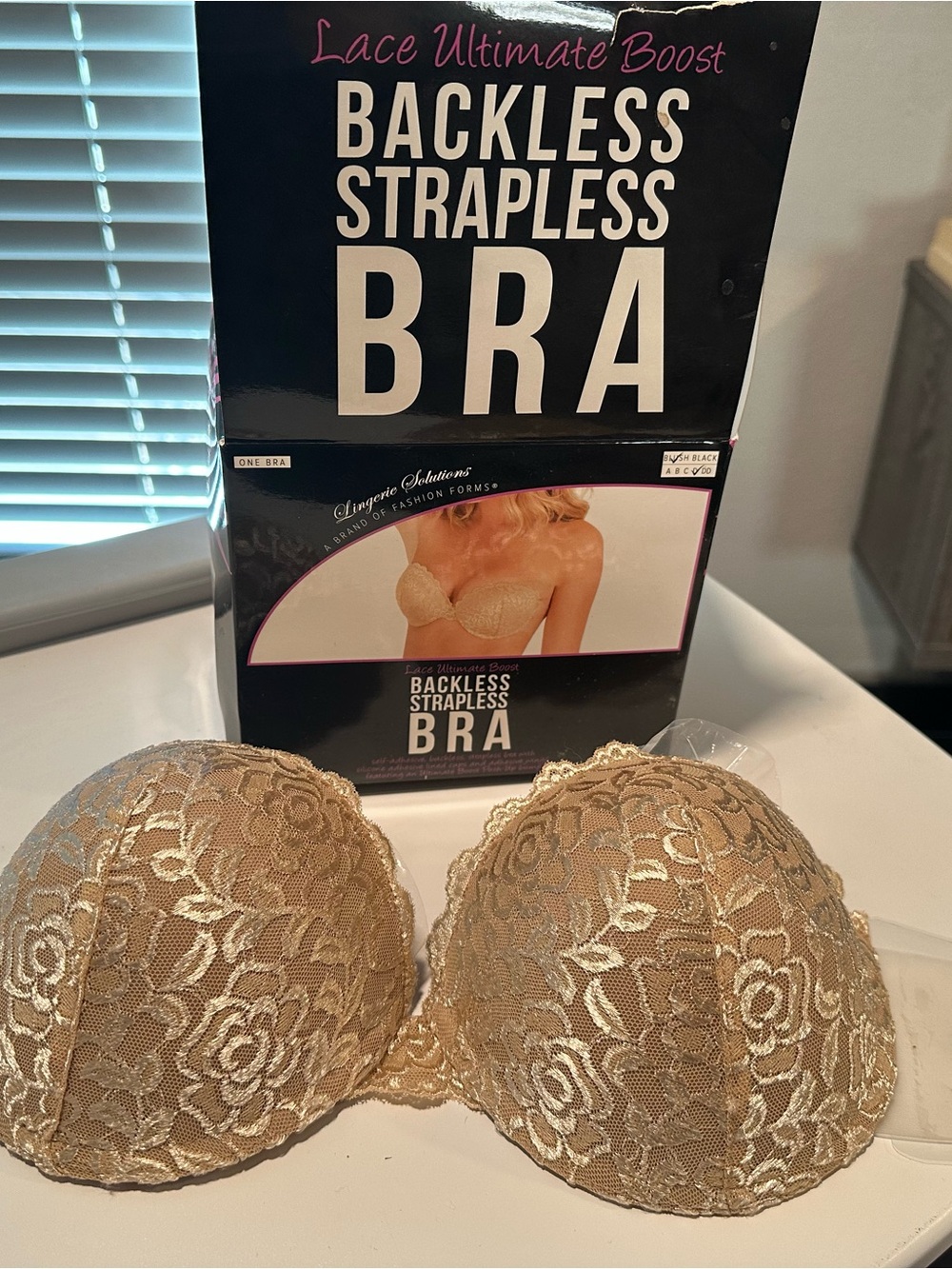 Lace Ultimate Boost Backless Strapless Bra - nude Lace